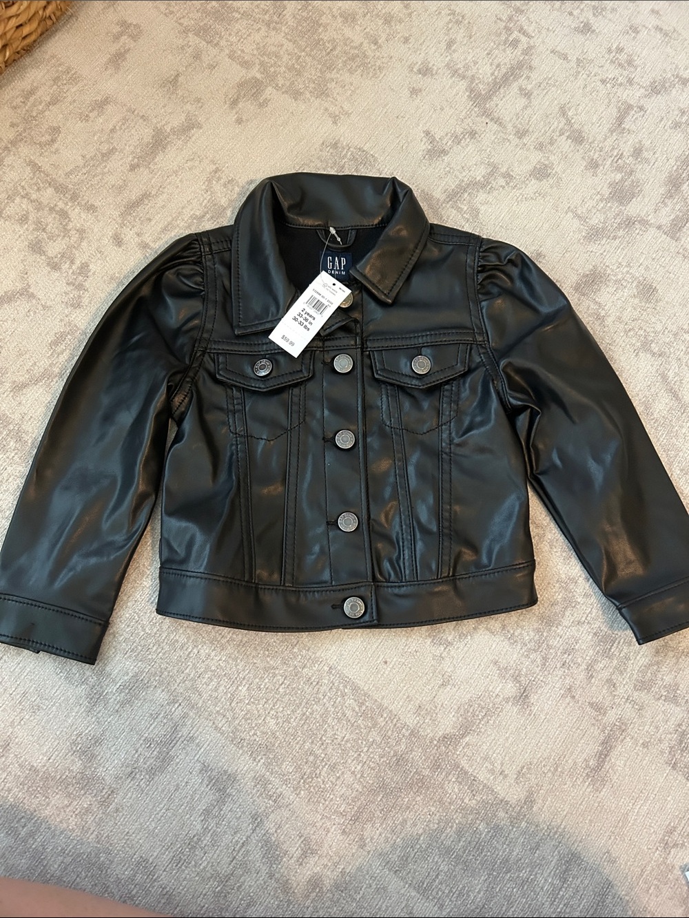 NWT Gap faux leather black jacket size 2T girls